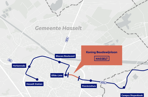 Werken aan Hasseltse Koning Boudewijnlaan gestart